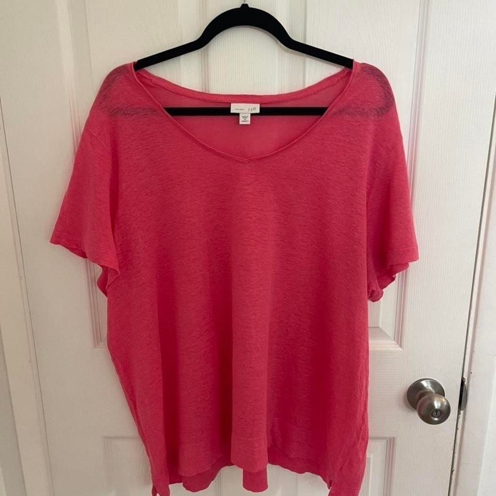 XXL J Jill pink linen‎ top